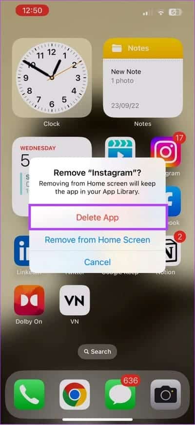 Tap-Delete-2 10 طرق لإصلاح عدم ظهور تسميات عناوين الصور التوضيحية على تطبيق Instagram