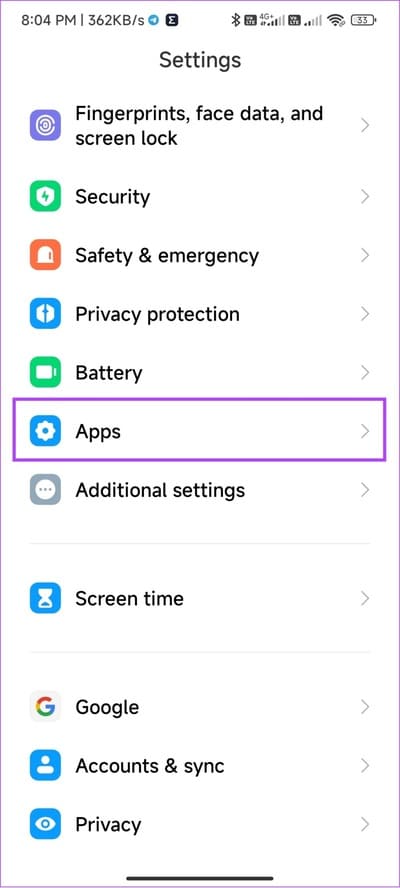 Tap-apps-on-Settings-on-Android 10 طرق سهلة لإصلاح "هذه القصة غير متوفرة" على Instagram