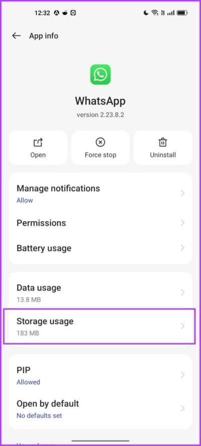 Tap-on-Storage-Usage 7 طرق لإصلاح تعذر استخدام WhatsApp على جهازين على iPhone و Android