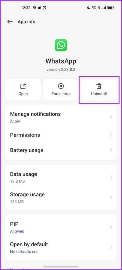 Tap-on-Uninstall 7 طرق لإصلاح تعذر استخدام WhatsApp على جهازين على iPhone و Android