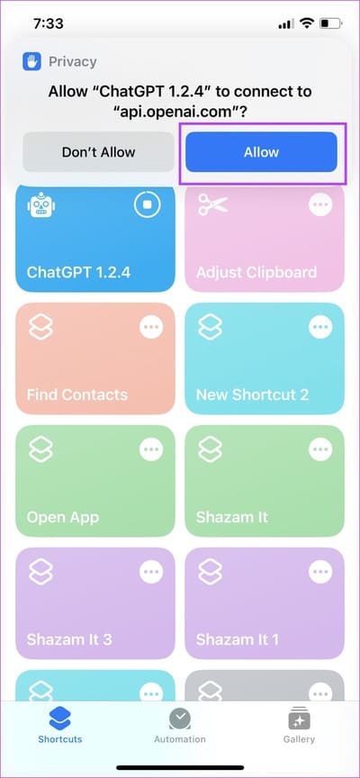Tap-on-allow-2 كيفية استخدام ChatGPT مع Siri على iPhone