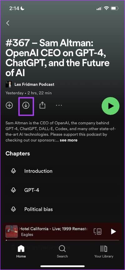 Tap-on-the-download-icon كيفية تنزيل الموسيقى والبودكاست على Spotify للاستماع دون اتصال
