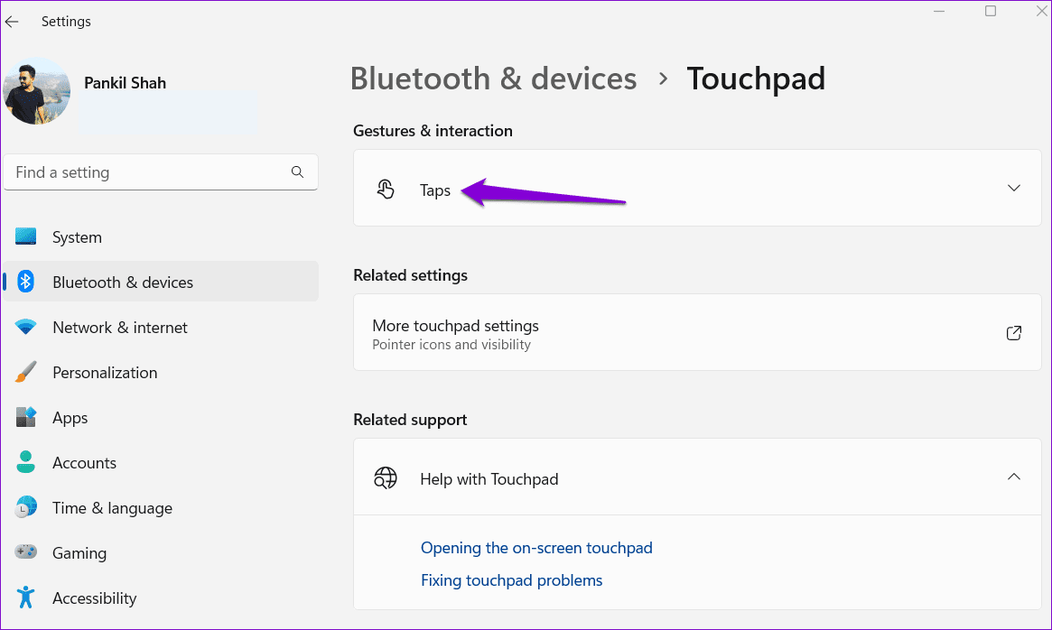 Touchpad-Settings-Windows-11 أفضل 3 طرق لزيادة أو تقليل حساسية لوحة اللمس على أجهزة الكمبيوتر المحمولة Windows 11