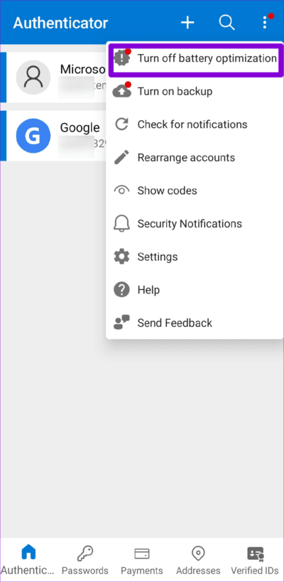 Turn-Off-Battery-Optimization-for-Microsoft-Authenticator-1-750x1536-1 أفضل 7 طرق لإصلاح عدم عمل Microsoft Authenticator على Android و iPhone