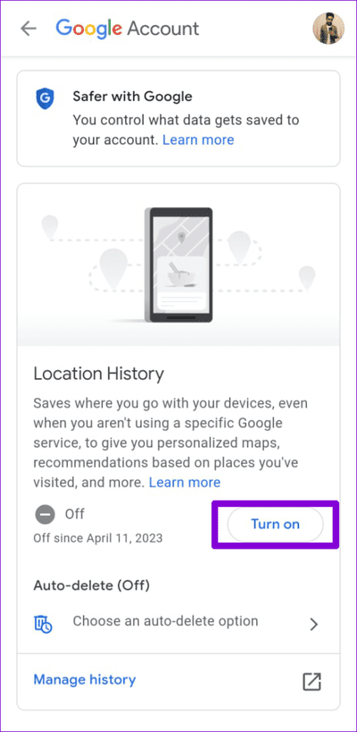 Turn-On-Location-History-in-Google-Maps-1-500x1024-1 أهم 7 إصلاحات لعدم عمل الخط الزمني لـ Google Maps على Android و iPhone