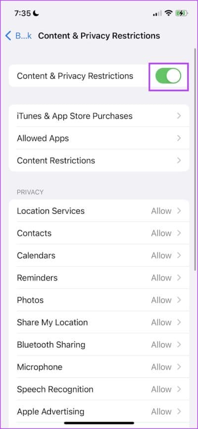 Turn-off-Content-Restrictions-e1680441925824 7 طرق لإصلاح اقتراحات Safari باللون الرمادي على iPhone