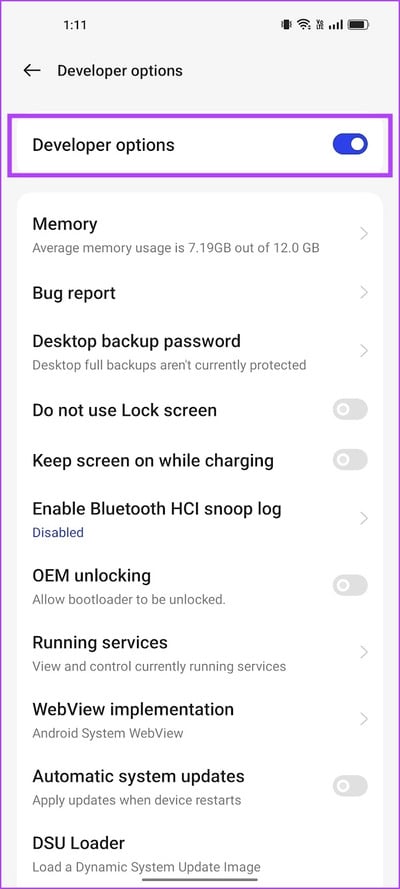 Turn-off-Developer-Options 7 طرق لإصلاح تعذر استخدام WhatsApp على جهازين على iPhone و Android
