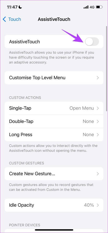 Turn-on-Toggle-for-Assistive-Touch-1 كيفية استخدام وضع التصفح بيد واحدة على iPhone و Android