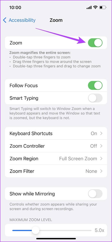 Turn-on-Toggle-for-Zoom كيفية استخدام وضع التصفح بيد واحدة على iPhone و Android