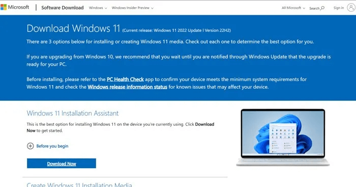 USB-Installer-Visit-Microsoft-support-website.jpg كيفية إنشاء مثبت Windows 11 USB باستخدام موجه الأوامر