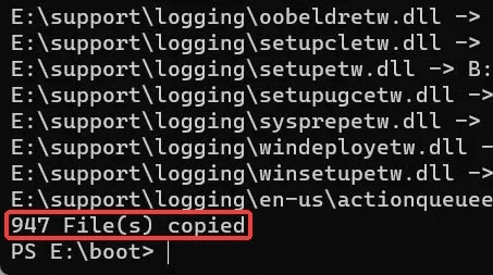 USB-Installer-Wait-for-copying-to-end.jpg كيفية إنشاء مثبت Windows 11 USB باستخدام موجه الأوامر