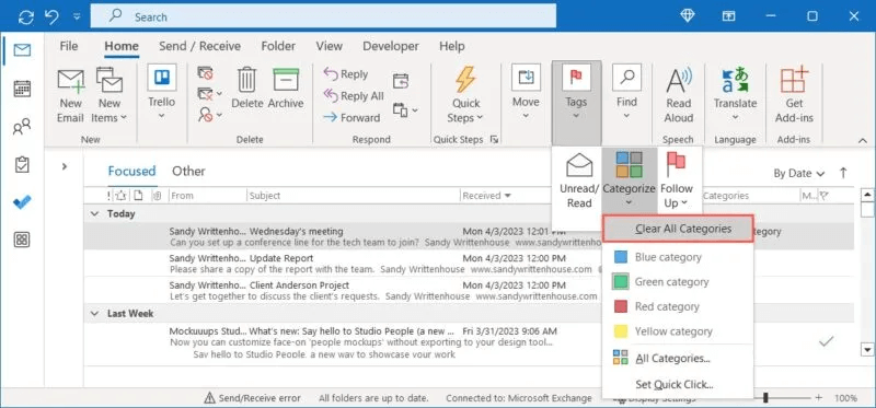 كيفية استخدام فئات Microsoft Outlook لتنظيم البريد الإلكتروني - %categories