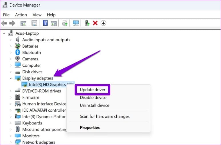 Update-Graphics-Driver-on-Windows-1 أفضل 9 طرق لإصلاح مشكلة الشاشة السوداء في Amazon Prime Video على Windows