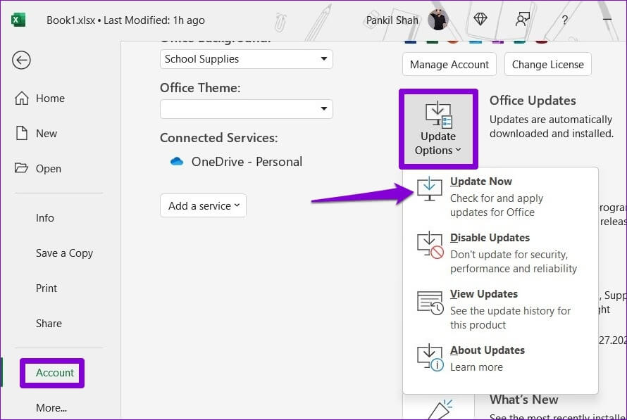 Update-Microsoft-Excel أفضل 6 طرق لإصلاح عدم عمل شريط أدوات Excel في Windows