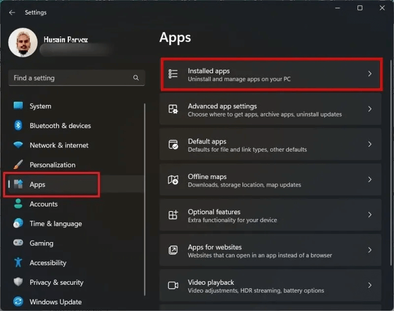 Windows-Apps-Menu-Settings-800x632.jpg كيفية إصلاح خطأ "تم قطع اتصالك" على Windows