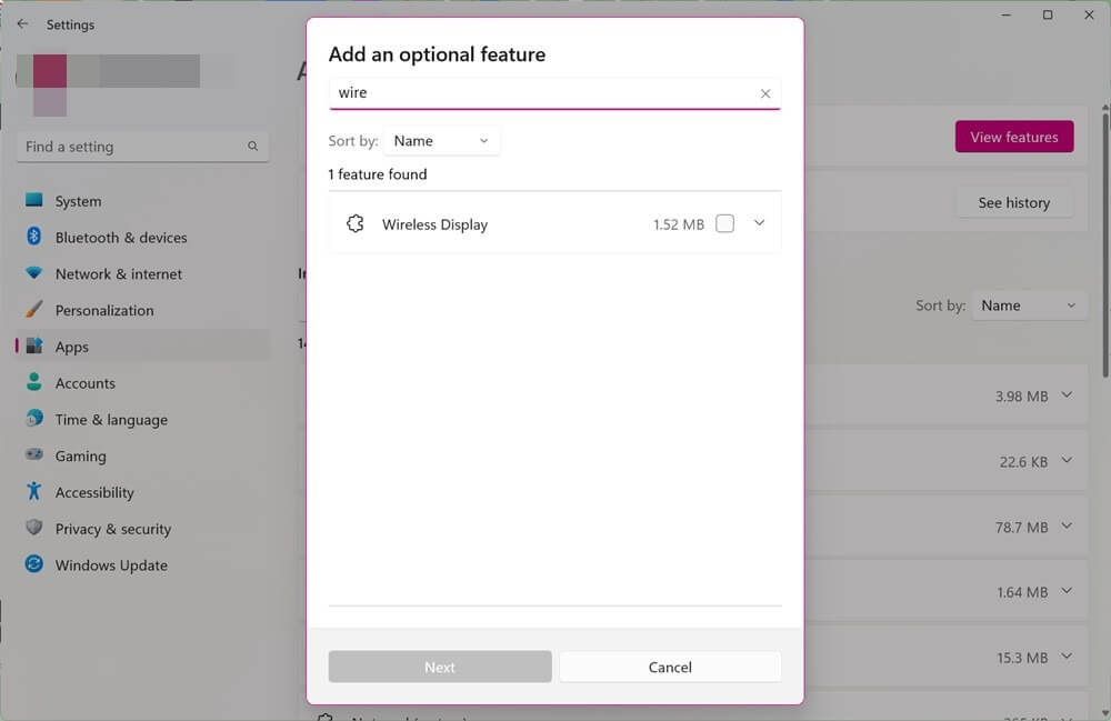 Windows-PC-Apps-Optional-features-Wireless-Display Samsung DeX لا يعمل؟ جرب هذه الإصلاحات