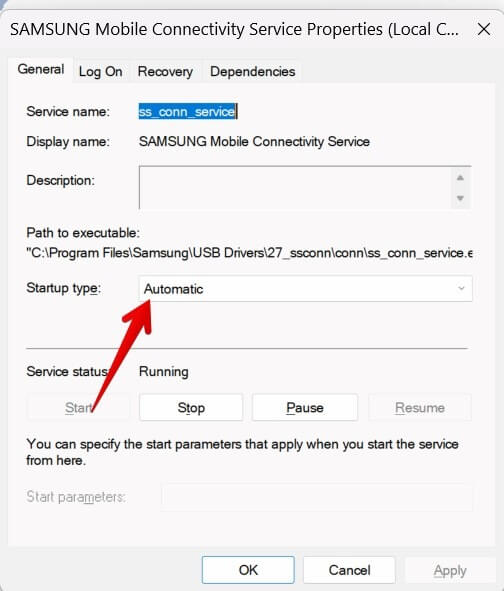 Windows-PC-Services-App-Samsung-Automatic-Run Samsung DeX لا يعمل؟ جرب هذه الإصلاحات