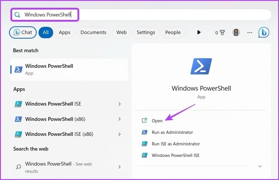 Windows-PowerShell-7-1 أفضل 7 طرق لفتح خيارات الإنترنت على Windows 11