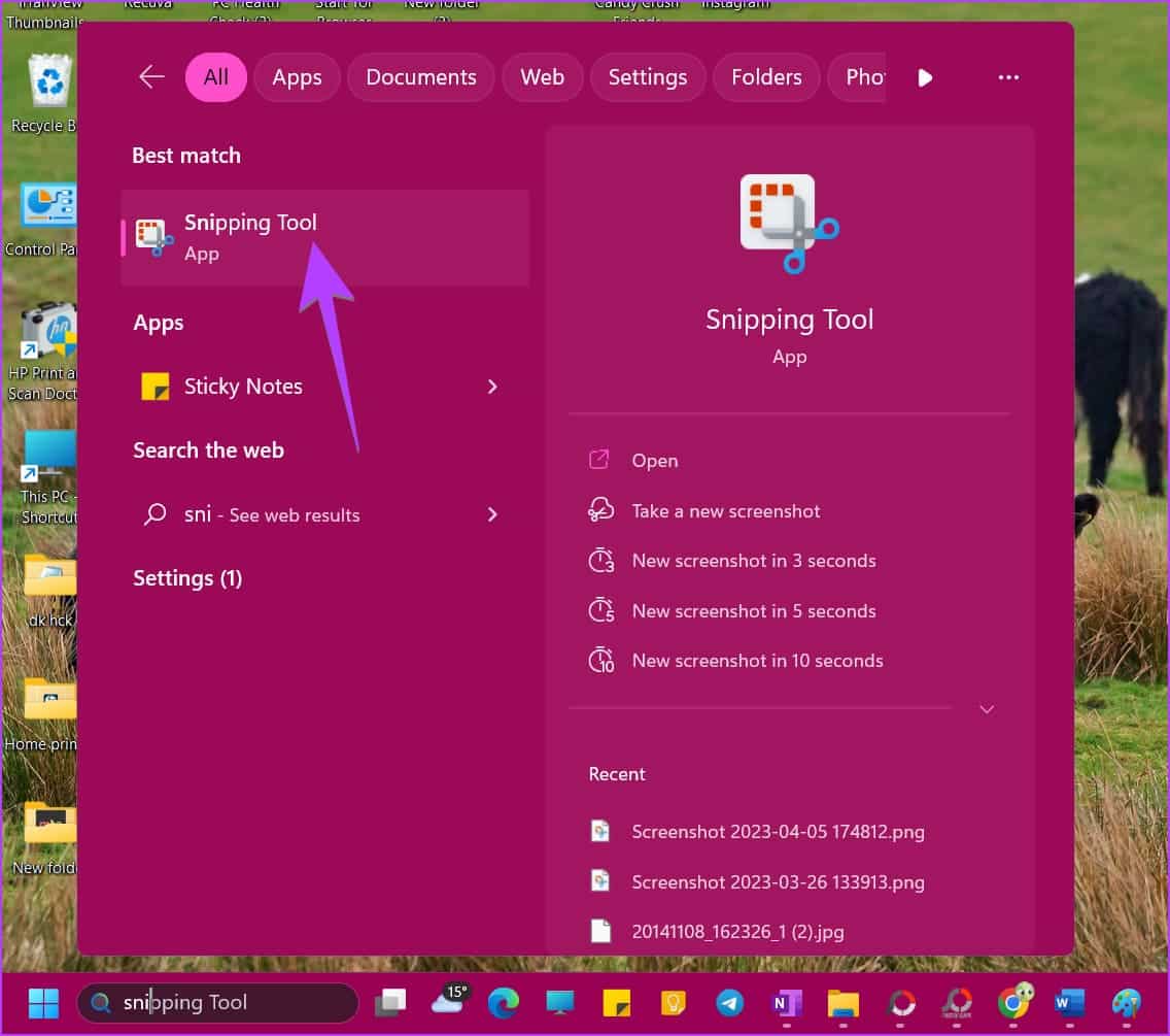 Windows-Snipping-Tool-Open أين تجد لقطات الشاشة على Windows 11 و 10