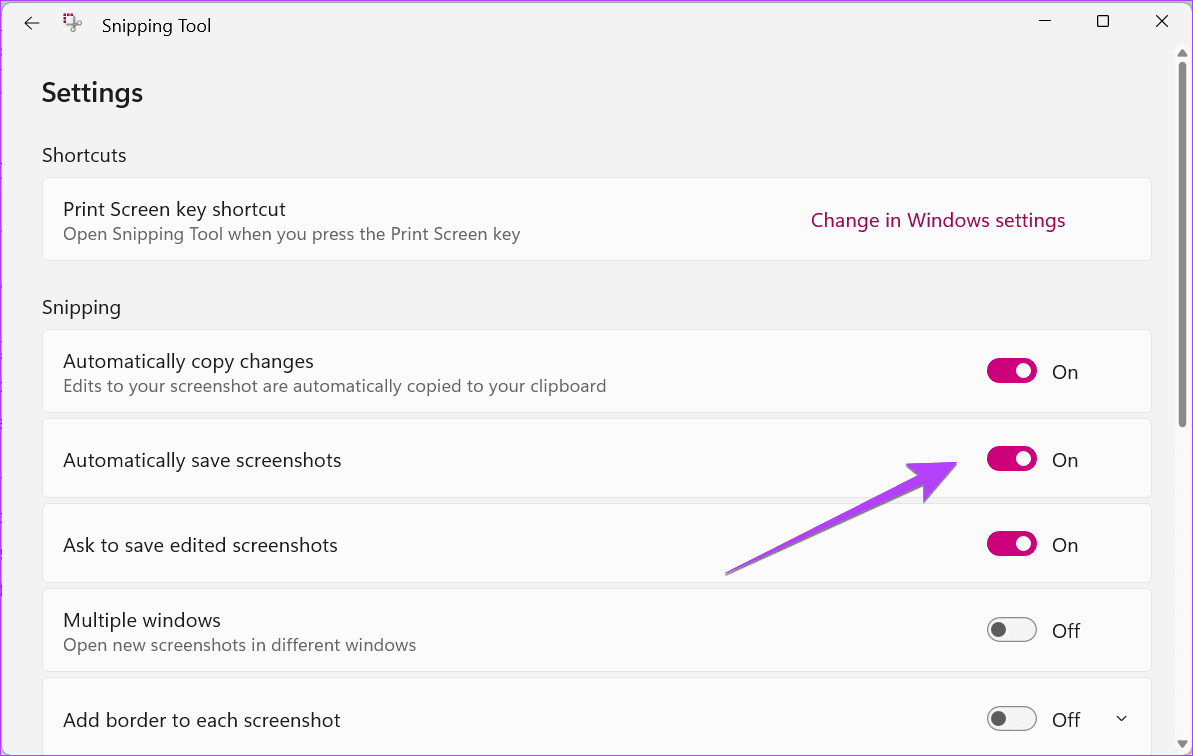 Windows-Snippng-Tool-Setting-Save أين تجد لقطات الشاشة على Windows 11 و 10