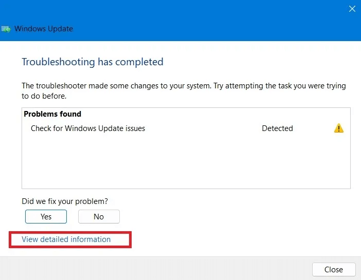 Windows-Update-Stuck-Troubleshooter-View-Detailed-Information.jpg 7 طرق لإصلاح توقف Windows Update