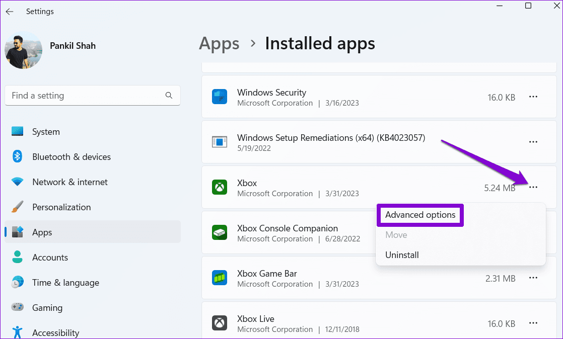 Xbox-App-Advanced-Options-on-Windows أفضل 7 طرق لإصلاح عدم عمل إشعارات تطبيق Xbox على Windows