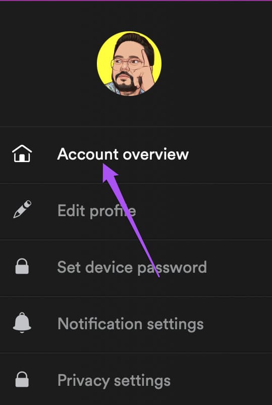 account-overview-account-settings-spotify أفضل 5 إصلاحات لعدم عمل Spotify على Apple TV