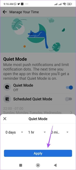 apple-quiet-mode-in-facebook-android-462x1024-1 كيفية استخدام الوضع الهادئ في Facebook على iPhone و Android