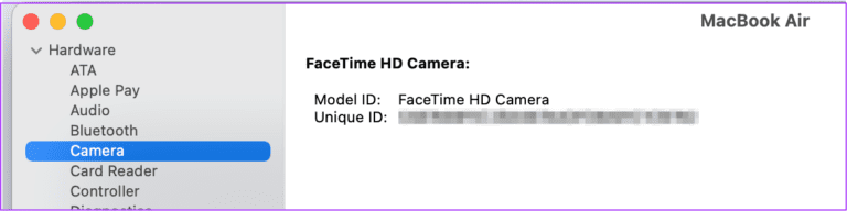 camera-ID-system-report-mac-768x192-1 أفضل 9 إصلاحات لعدم عمل كاميرا Mac في Google Meet