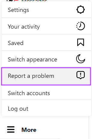 click-report-a-problem كيفية الاتصال بـ Instagram للحصول على الدعم أو الإبلاغ عن مشكلة