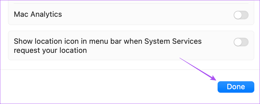confirm-location-services-mac أفضل 6 إصلاحات لعدم عمل الخلفية الديناميكية في الوضع المظلم على Mac