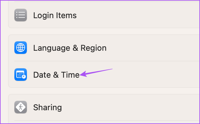 date-and-time-settings-mac أفضل 6 إصلاحات لعدم عمل الخلفية الديناميكية في الوضع المظلم على Mac