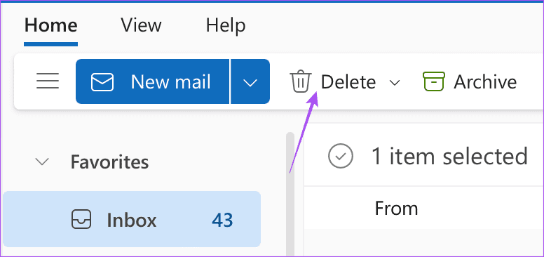 delete-email-outlook-webpage كيفية حذف رسائل البريد الإلكتروني المتعددة في Outlook على الهاتف المحمول والويب