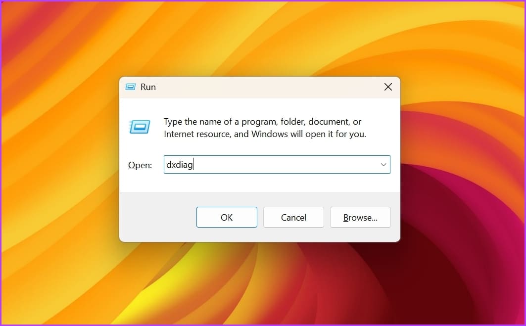 dxdiag-command-in-Run-tool-1 أفضل 6 طرق سريعة للوصول إلى أداة تشخيص DirectX في Windows 11