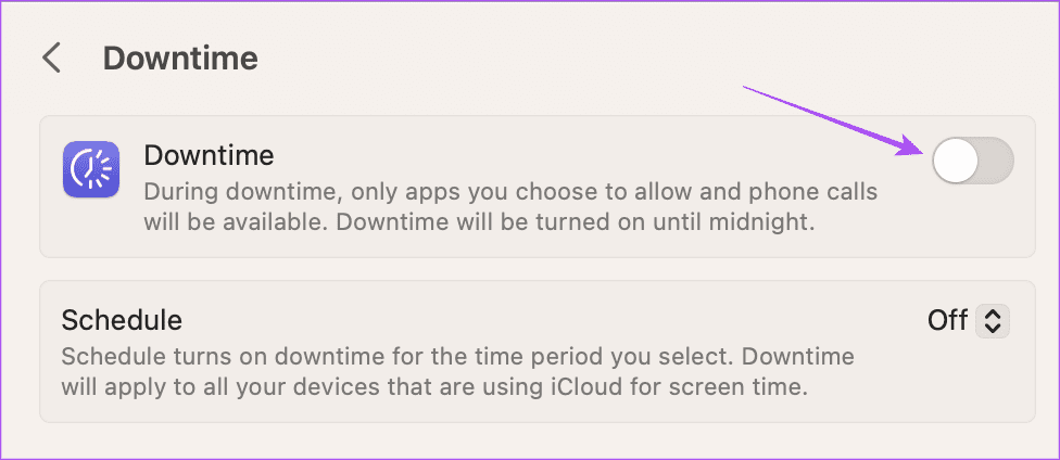 enable-downtime-on-mac كيفية إعداد وجدولة وقت التوقف على iPhone و iPad و Mac