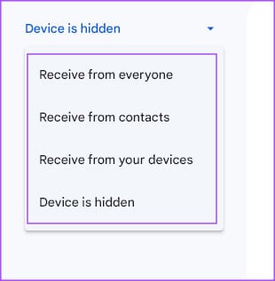enable-receiving-from-contacts-android-nearby-share-windows كيفية استخدام ميزة NEARBY SHARE من Android على Windows