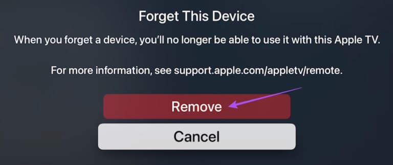 forget-iphone-from-apple-tv-768x322-1 أفضل 6 إصلاحات لعدم عمل تطبيق Apple TV Remote على iPhone