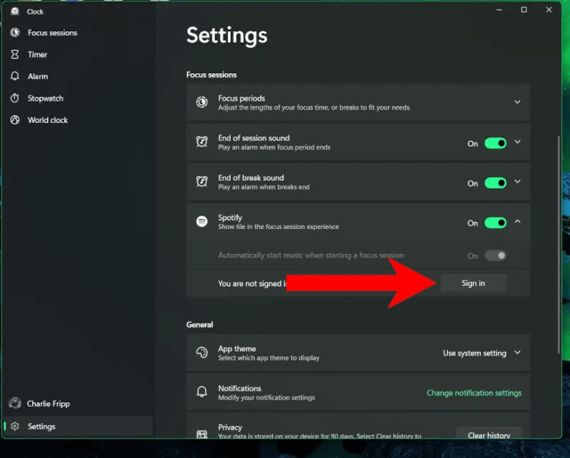 link-spotify-to-clock-5-800x644.jpg ما هو وضع التركيز "Focus Mode" في Windows وكيفية استخدامه