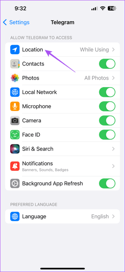 location-settings-telegram-iphone-473x1024-1 أفضل 7 إصلاحات لعدم تحديث موقع الجغرافي المباشر Telegram Live على iPhone و Android