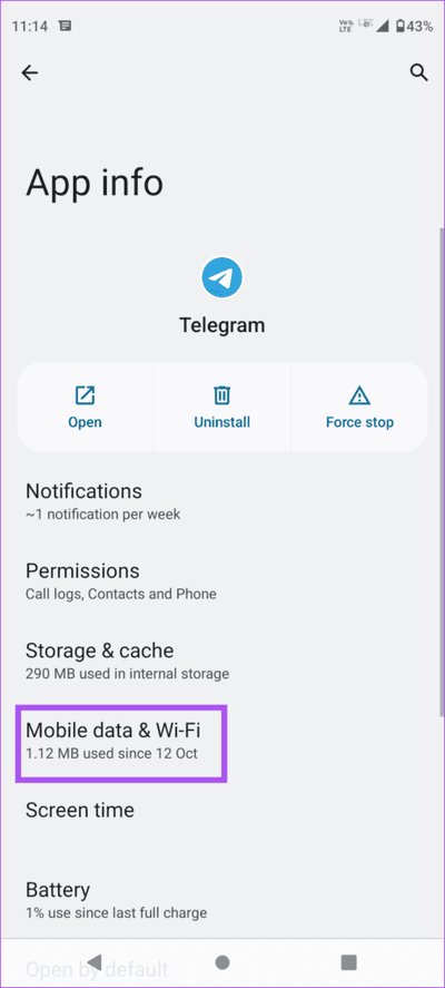 mobile-data-and-wifi-app-info-telegram-android-462x1024-1 أفضل 7 إصلاحات لعدم تحديث موقع الجغرافي المباشر Telegram Live على iPhone و Android