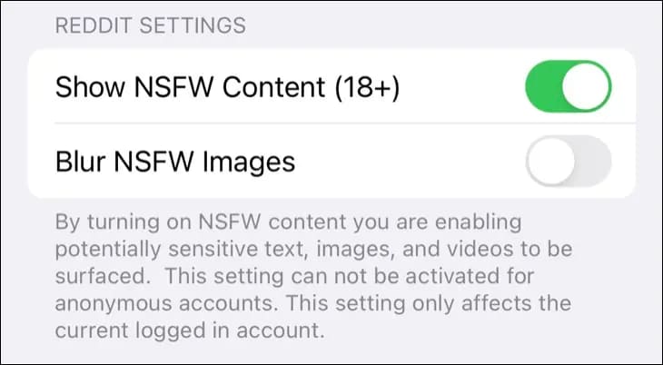 nsfw_reddit_app كيفية تعطيل / تمكين محتوى NSFW في Reddit