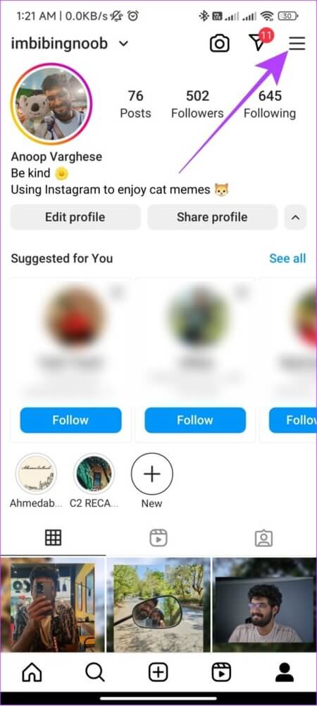 open-hamburger-menu-2-461x1024-1 كيفية الاتصال بـ Instagram للحصول على الدعم أو الإبلاغ عن مشكلة