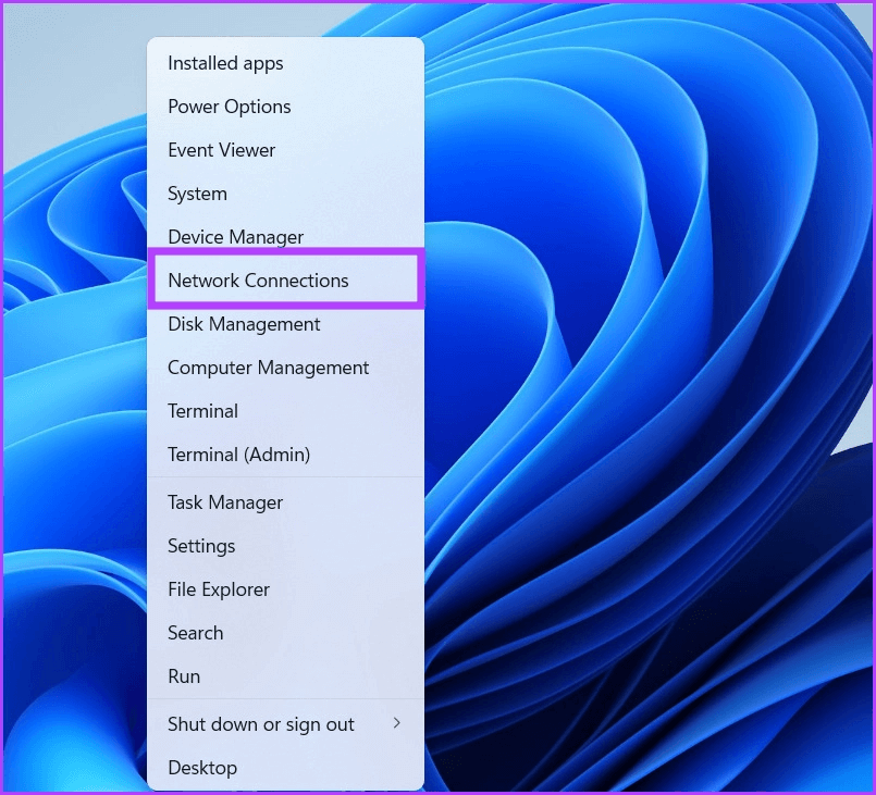 open-network-connections-using-powermenu 9 طرق سهلة لفتح اتصالات الشبكة في Windows 11