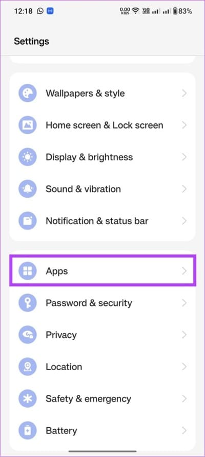 open-settings-and-tap-apps-1-461x1024-1 10 طرق لإصلاح عدم ظهور تسميات عناوين الصور التوضيحية على تطبيق Instagram