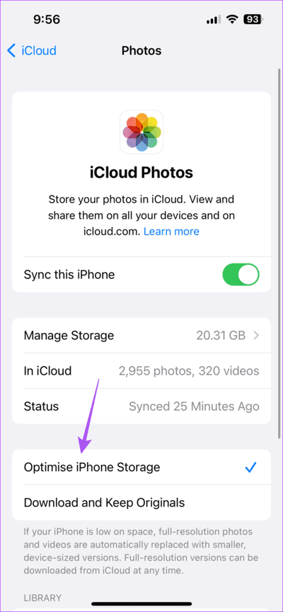 optimize-iphone-storage-photos-icloud-iphone-474x1024-1 أفضل 5 إصلاحات لعدم حفظ الصور على iPhone