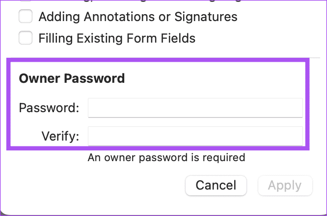 owner-password-pdf-preview-mac- كيفية تحويل ملفات JPG إلى PDF على نظام Mac