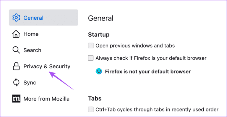privacy-and-security-firefox-768x399-1 أفضل 9 إصلاحات لعدم عمل كاميرا Mac في Google Meet