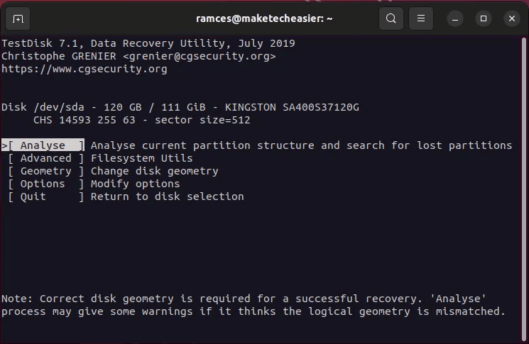 recover-files-linux-tools-14-check-partition-disk-testdisk.png 7 طرق لاستعادة الملفات المحذوفة على Linux