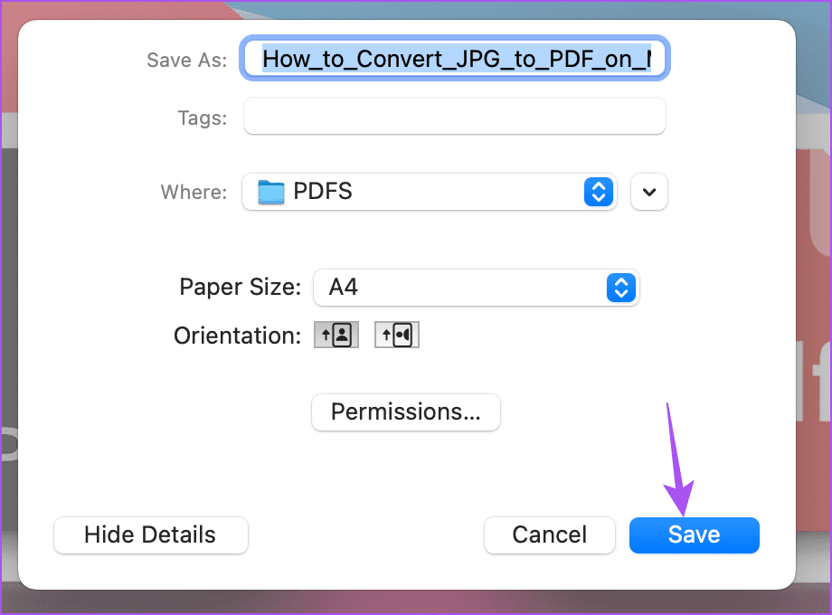 save-jpg-as-pdf-mac- كيفية تحويل ملفات JPG إلى PDF على نظام Mac