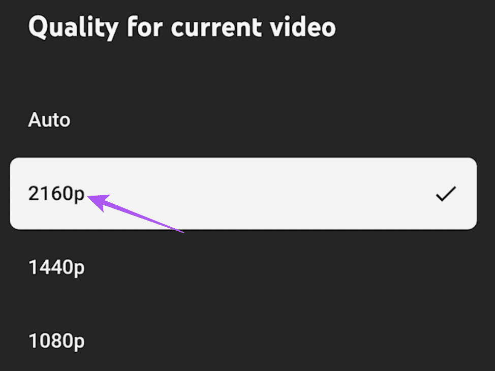 select-4k-youtube-quality-settings-iphone أفضل 6 إصلاحات لعدم تشغيل YouTube لمقاطع فيديو 4K على Apple TV 4K